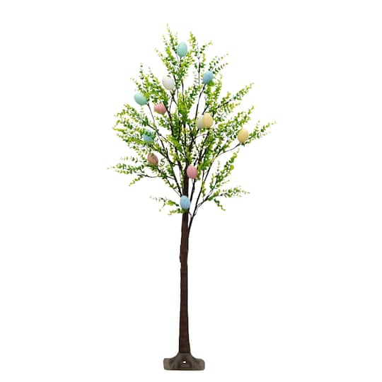 4Ft Pre-Lit Artificial Easter Egg Twig Tree with Greens and 48 Warm White LED Lights By Nearly Natural | 24" x 13" x 48" | Michaels®